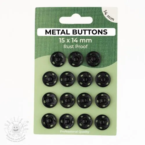 Stískací knoflík METAL 14 mm black