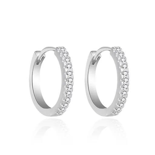 Agato Okouzlující stříbrné kruhy se zirkony AGT-E202KW