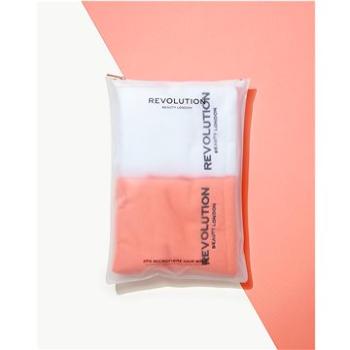 REVOLUTION HAIRCARE 2pk Plain Microfibre Hair Wraps - Coral/White (5057566492140)