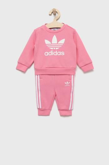 Dětská tepláková souprava adidas Originals růžová barva