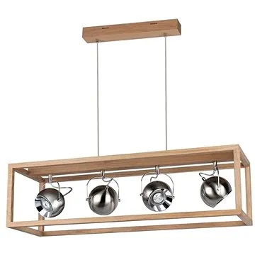 LED Lustr na lanku ROY 4xGU10/5W/230V matný dub (117420)