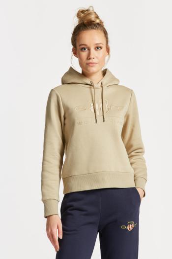 MIKINA GANT REG TONAL SHIELD HOODIE CONCRETE BEIGE