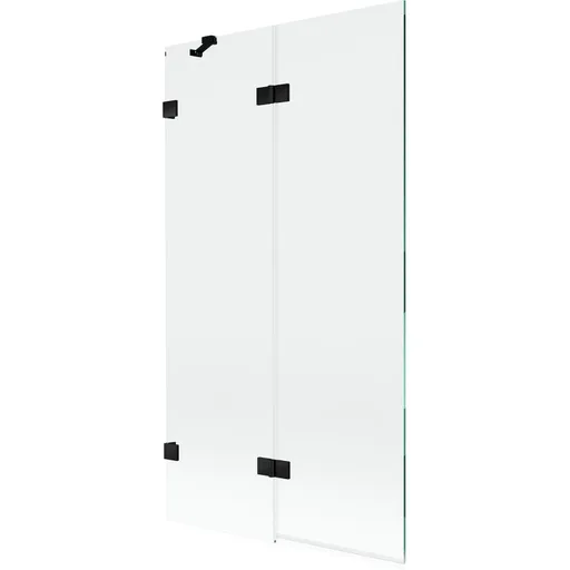 MEXEN/S Lunar vanová zástěna 2-křídlová levá 100 x 150, transparent, černá 897-100-100-70-00-L
