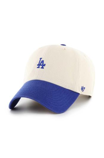 Bavlněná baseballová čepice 47 brand MLB Los Angeles Dodgers béžová barva, s aplikací, B-SSTBC12GWS-NT