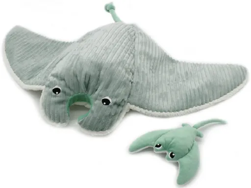 PTIPOTOS Plyšový rejnok Mentalou mátový - máma s miminkem