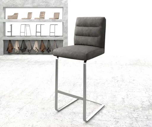 Barová židle Pela-Flex vintage antracitová konzolová podnož