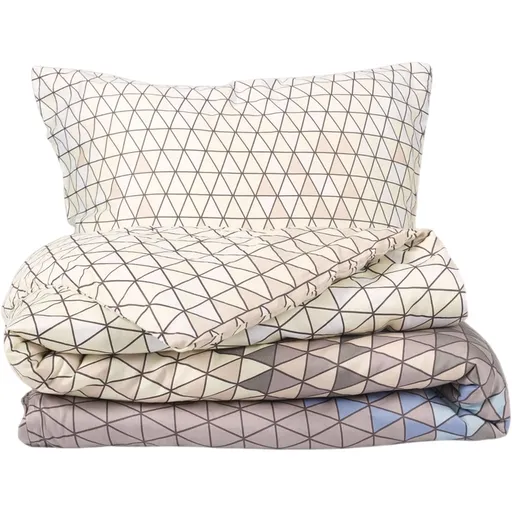 Matex Saténové povlečení Trojúhelníky, 140 x 200 cm, 70 x 90 cm