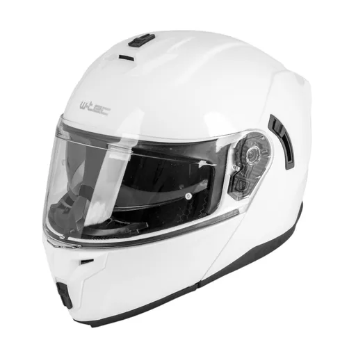Výklopná přilba W-TEC Benidor bílá lesk XXL (63-64)