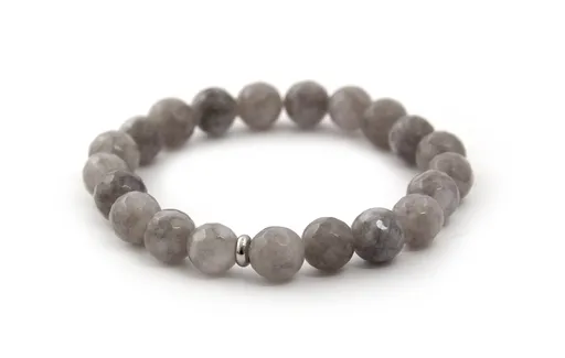 Agato Korálkový náramek z šedého jadeitu MINK102/17