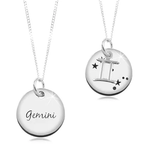 Nastavitelný náhrdelník, stříbro 925, řetízek a kruhová známka - BLÍŽENCI
