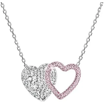 EVOLUTION GROUP 32079.3 crystal rose dvojité srdce dekorovaný krystaly Swarovski (Ag925/1000, 2,5 g) (8590962322354)