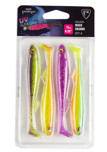 Fox rage gumová nástraha slick shad uv mixed colour packs - délka 9 cm