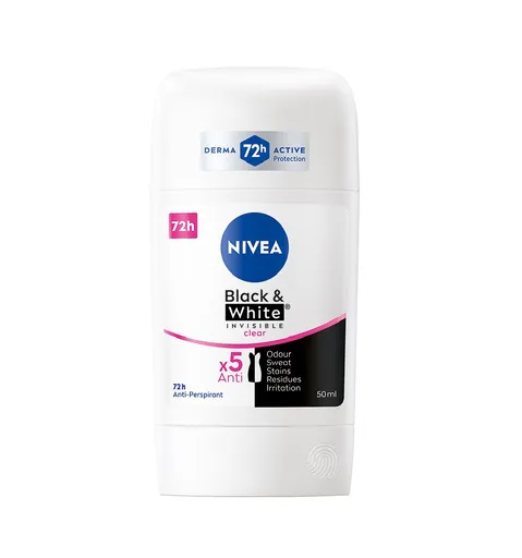 Nivea Black & White Invisible Clear tuhý antiperspirant 50 ml
