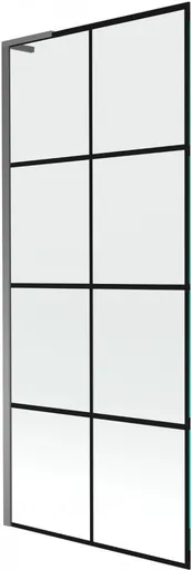 MEXEN/S Next L vanová zástěna FIX 80 x 150, černá vzor, grafit metal 895-080-000-03-77-95