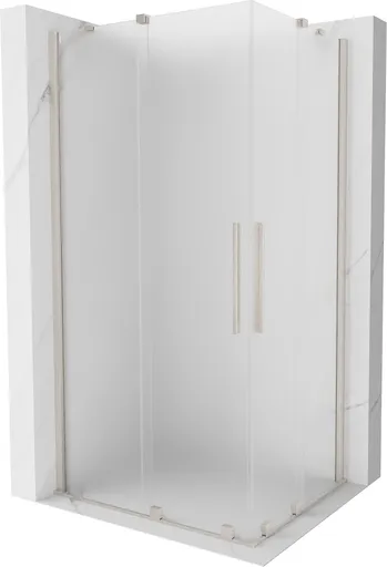 MEXEN/S Velar Duo sprchový kout, posuvné dveře 90 x 80, dekor, nikl kartáčovaný 871-090-080-32-97