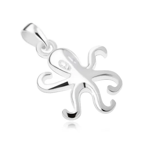 Přívěsek - lesklá chobotnice, ze stříbra 925