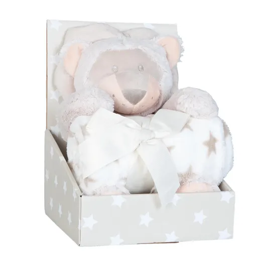 Plyšový lvíček s plédem - 75*100cm Clayre & Eef