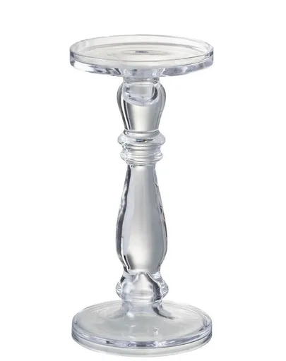 Skleněný transparentní svícen Leti medium - Ø 13*27cm J-Line by Jolipa
