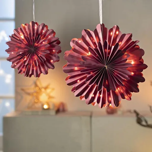 LED závěsná dekorace Vločka, sada 2 ks