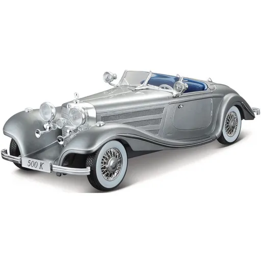 Maisto 1936 Mercedes-Benz 500 K Typ Specialroadster, metal šedá, 1 : 18