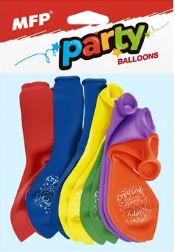 Balónek nafukovací 12ks sáček standard 23cm Happy Birthday mix