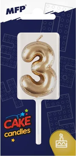 Dortová svíčka MFP balonek č. 3 zlatá