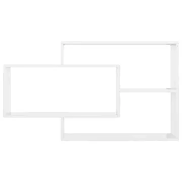 Nástěnné police bílé vysoký lesk 104 x 20 x 60 cm dřevotříska (800330)