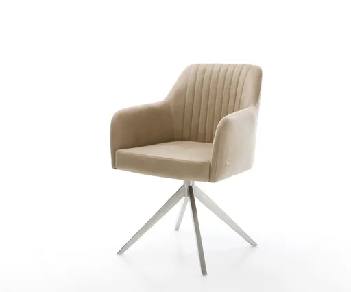 Otočná židle Greg-Flex Mikrovlákno béžová Vintage Křížový rám