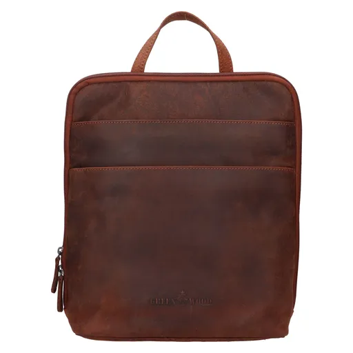 Vintage dámský kožený batoh Greenwood Norra - hnědá