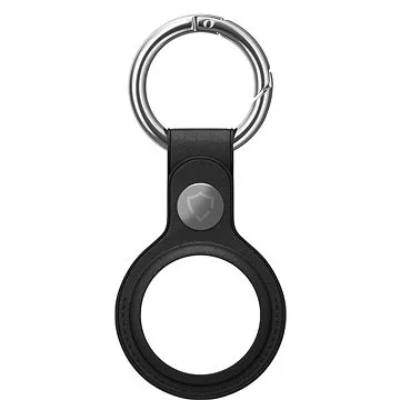 AlzaGuard Genuine Leather Keychain pro Airtag černá (AGD-AKL002B)