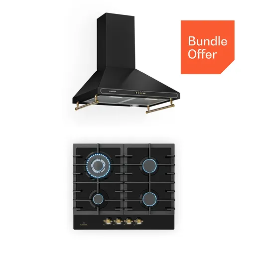 Klarstein Victoria 60 Duo Set plyn, Plynné varné desky, Digestoř