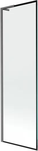 MEXEN/S Next L vanová zástěna FIX 60 x 150, černá vzor,  grafit kartáčovaná 895-060-000-03-70-66