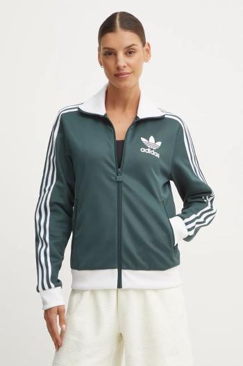 Mikina adidas Originals Adicolor dámská, zelená barva, s aplikací, IY2221