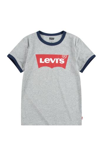 Dětské tričko Levi's šedá barva, s potiskem