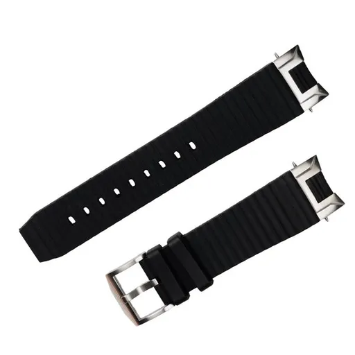 Černý silikonový řemínek Aviator pro MIG-35 M.2.19.5.134.6 - stříbrná spona