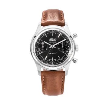 Vulcain Chronograph 70's - Black - Brown Plain