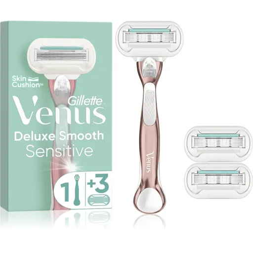Gillette Venus Deluxe Smooth Sensitive holicí strojek + náhradní břity RoseGold 3 ks