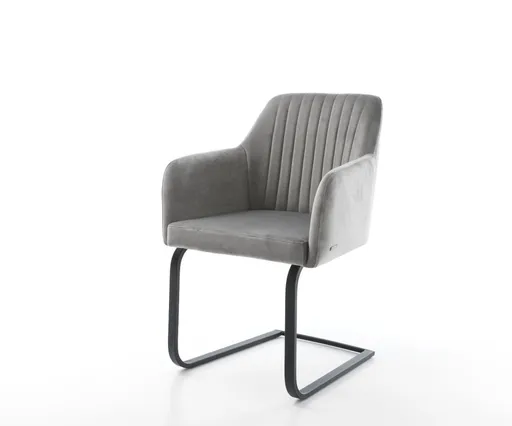 Jídelní židle Greg-Flex šedá samet konzolová podnož plochá