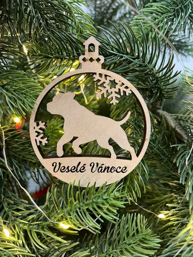 Vsepropejska Vánoční baňka s pitbullem – ozdoba na stromeček Typ: Baňka 5
