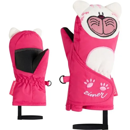 Ziener LANIMALO-Z MINIS Dívčí lyžařské palčáky, růžová, velikost
