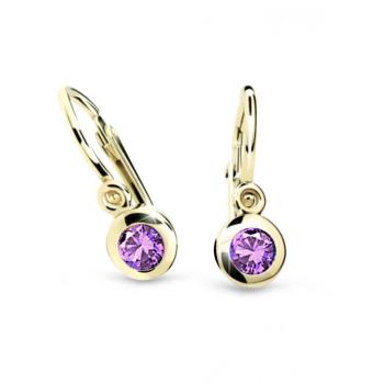 Cutie Jewellery Zlaté dětské náušnice C1537-10-X-1 fialová