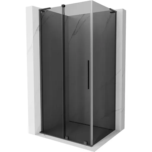 MEXEN/S Velar L sprchový kout, posuvné dveře 120 x 75, grafit, grafit kartáčovaná 871-120-075-43-66