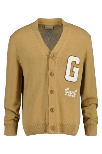 SVETR GANT RELAXED LETTERMAN CARDIGAN GOLDEN KHAKI