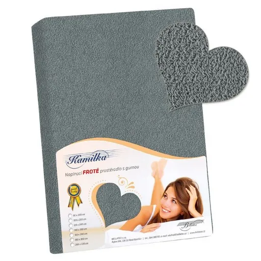 Bellatex Froté prostěradlo Kamilka tmavě šedá, 120 x 200 cm
