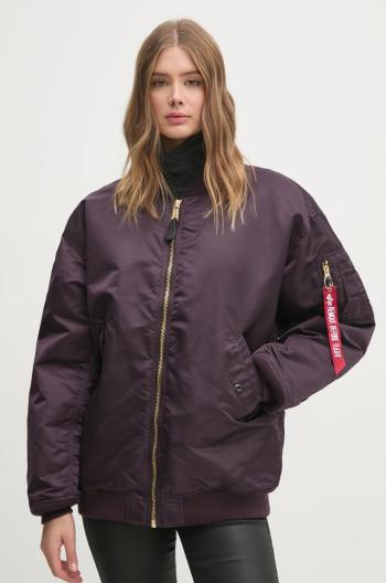 Bomber bunda Alpha Industries MA-1 CORE WMN fialová barva, zimní, oversize