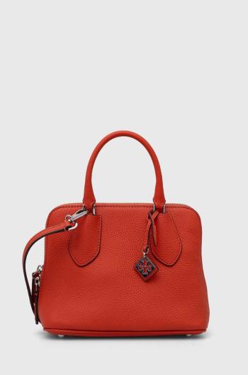 Kožená kabelka Tory Burch Mini Pebbled Swing oranžová barva, 155619.601