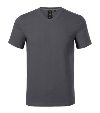 MALFINI Pánské tričko Action V-neck - Světlá antracitová | S