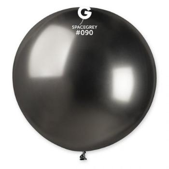 Svet balonku Kulatý chromový balónek SHINY šedý 80 cm