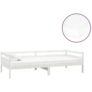 Shumee válenda s matrací 90×200 cm bílá masivní borové dřevo, 3083565 (3083565)