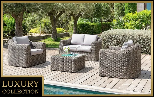 DEOKORK Ratanová modulová sestava BORNEO LUXURY pro 4 osoby (hnědá)